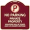 Signmission Private Property Violators Towed Away Owner Expense W/ No Parking Alum, 18" L, 18" H, BU-1818-23244 A-DES-BU-1818-23244 - alternate 1